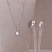 Set argint cercei si lantisor cu perle si pietre DiAmanti SETP0015_4-AS
